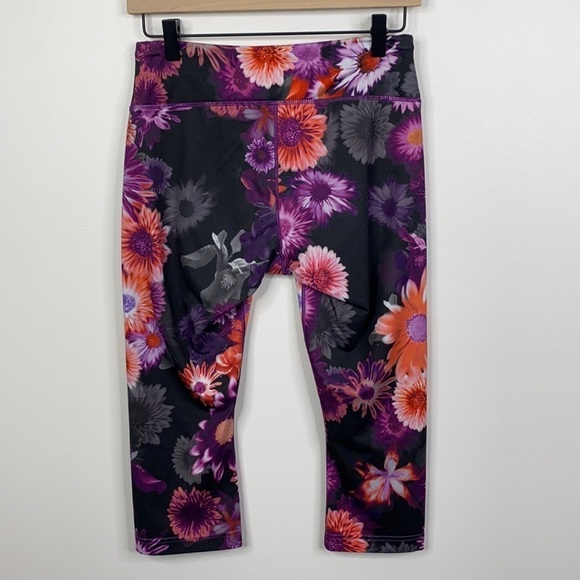 Reebok Floral Print Cropped Skinny Ankle Leggings Women's Size Medium - Picture 5 of 8